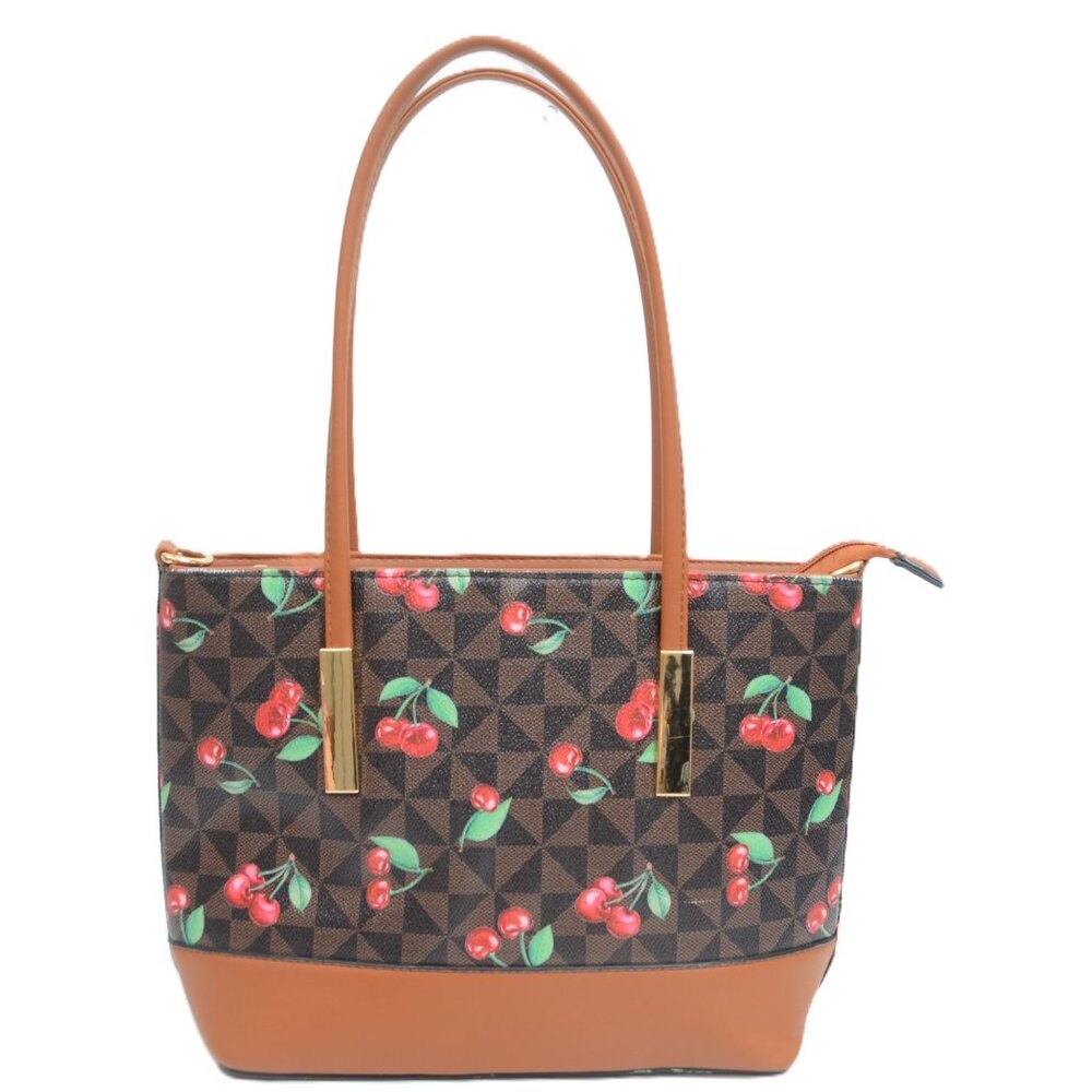 Cherry Print Rockabilly Pin Up Tote Shoulder Bag Artsy‎ Retro Purse Handbag